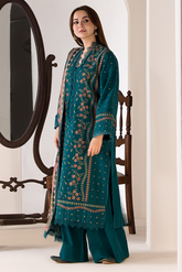 SOBIA NAZIR - 3PC LAWN EMBROIDERED SHIRT WITH MANAR PRINTED DUPATTA AND TROUSER - HZG1924